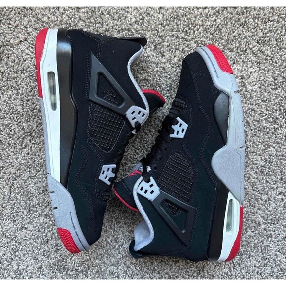 Nike Air Jordan 4 Retro Bred 2019 Size 7 Youth (Size 8.5 Women's) - Picture 8 of 9